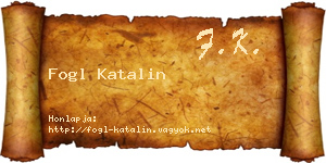 Fogl Katalin névjegykártya